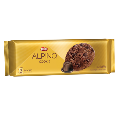 BISCOITO NESTLE COOKIES ALPINO GOTAS DE CHOCOLATE 60g