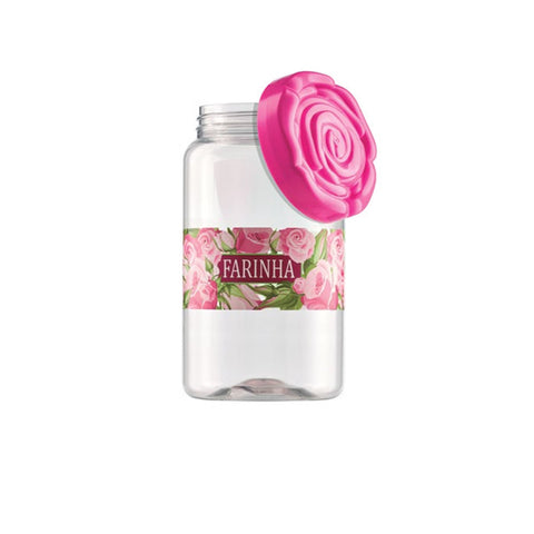 POTE PLAST BANDEIRANTE HERMET 1L ROSA QUADRADO