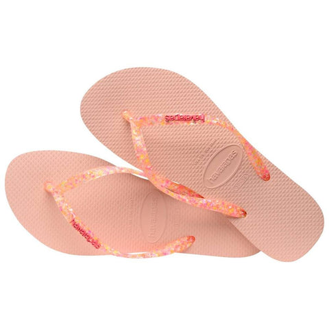 HAVAIANAS SLIM LOGO METALLIC ROSA/ROSA 35/36