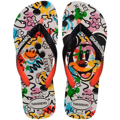HAVAIANAS DISNEY STYLISH BEGE PALHA/PRETO/BLOOD OR 39/40