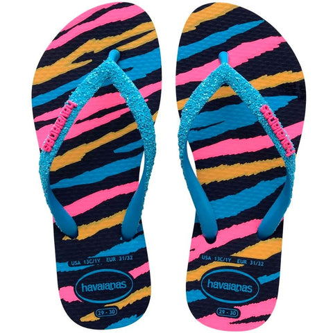 HAVAIANAS KIDS SLIM GLITTER MARINHO TURQ 35/36