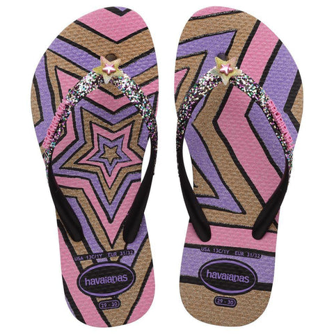 HAVAIANAS KIDS SLIM GLITTER II PRETO 31/32