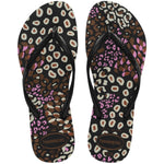 HAVAIANAS SLIM ANIMALS PRETO/PINK LEMONADE 33/34