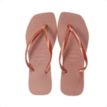 HAVAIANAS SLIM SQUARE LOGO MET ROSE G/ ROSE G 37/38