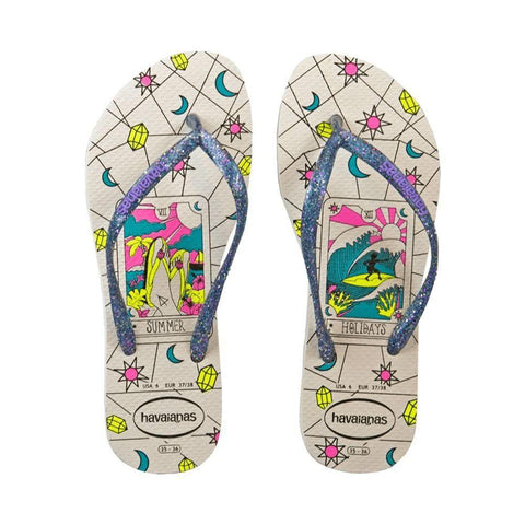 HAVAIANAS SLIM MYSTHIC BEGE PALHA 37/38