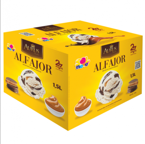 SORVETE SOL E NEVE AURUS ALFAJOR 1,5L