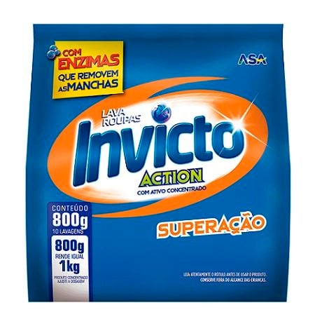 LAVA ROUPAS PO INVICTO SUPERACAO SACHE 800g