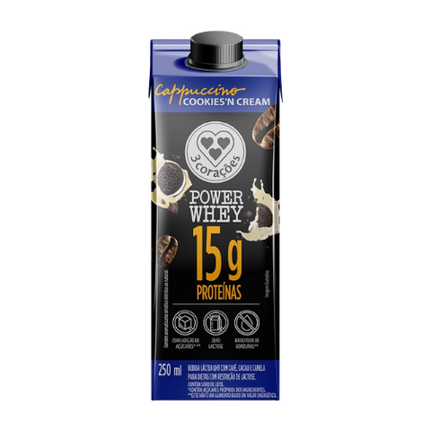 BEBIDA LACTEA 3CORACOES WHEY 15G 250ML CAP COK N CREA