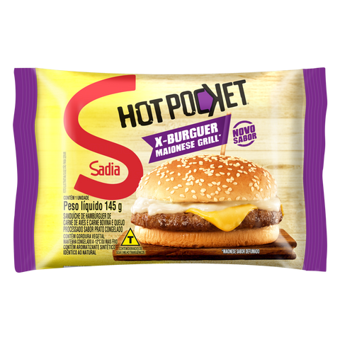 SANDUICHE SADIA HOT POCKET X BURGUER MAI GRILL 145