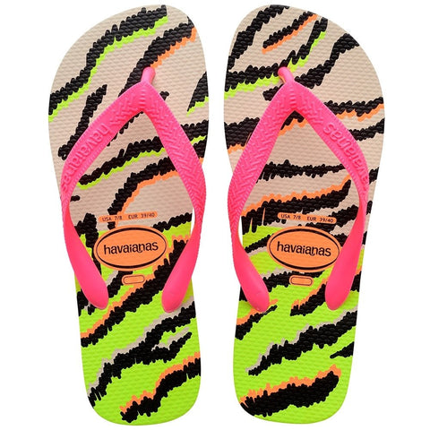 HAVAIANAS TOP ANIMALS BEGE PALHA /ROSA 37/38