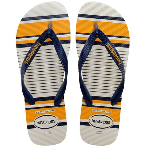 HAVAIANAS TOP NAUTICAL BRANCO MARINHO MOSTARDA 43/44