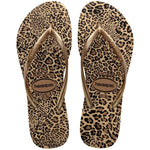 HAVAIANAS SLIM ANIMALS AREIA/DOURADO 33/34