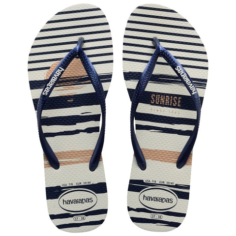 HAVAIANAS SLIM NAUTICAL BRANCO/MARINHO/BRANCO 35/36