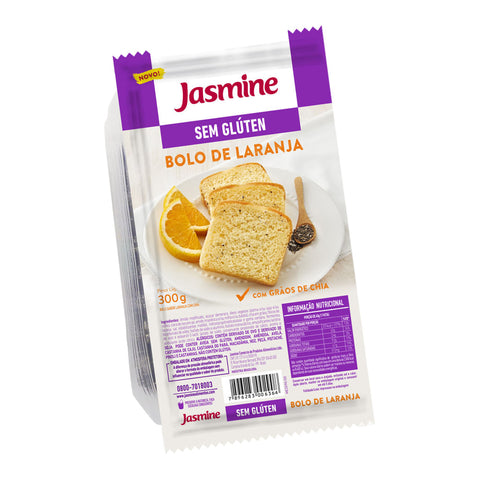 BOLO JASMINE S/ GLUTEN  LARANJA C/CHIA 300g