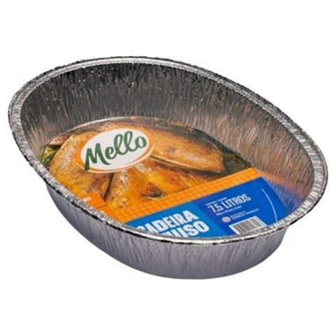 ASSADEIRA ALUMINIO MELLO OVAL 7,5 LITRO
