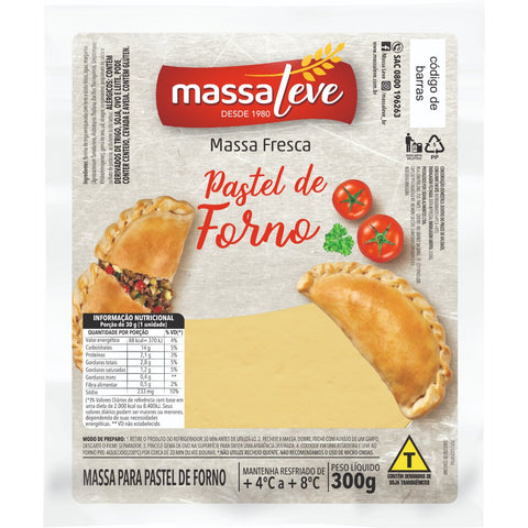 MASSA PASTEL FORNO MASSA LEVE 300g