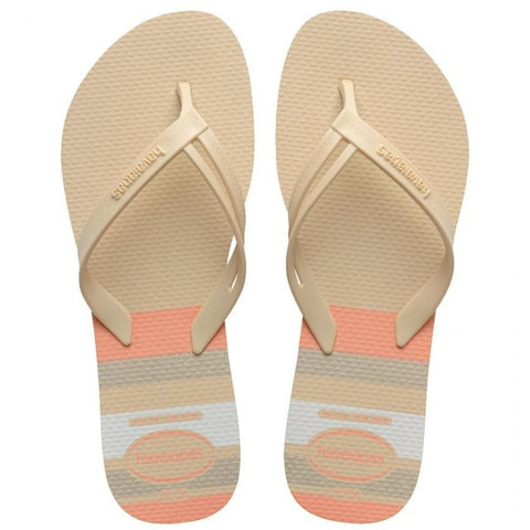 HAVAIANAS ELEGANCE PRINT BEGE PALHA 35/36
