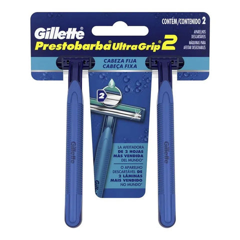 APARELHO GILLETTE PRESTOBARBA ULTRA GRIP C/2