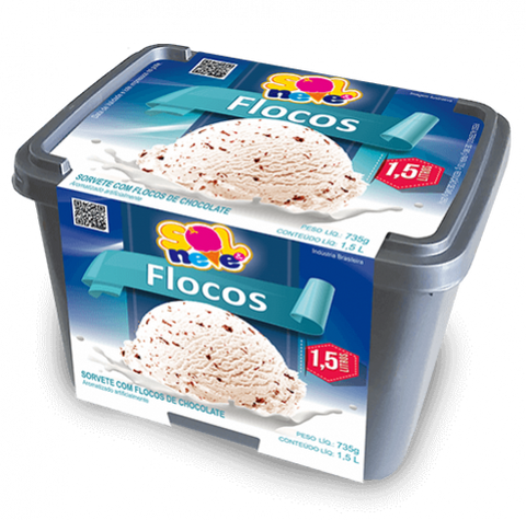 SORVETE SOL E NEVE FLOCOS 1,5L