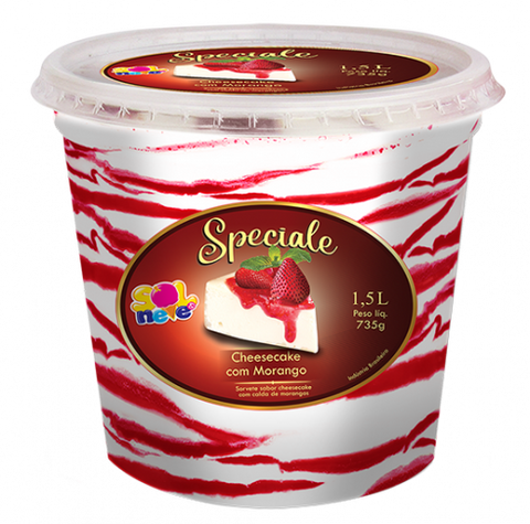 SORVETE SOL E NEVE SPECIALE CHEESECAKE MORANGO 1,5L