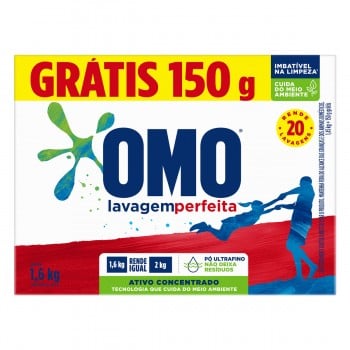 LAVA ROUPAS PO OMO LAV PERFEITA 1,6kg GRATIS 150g