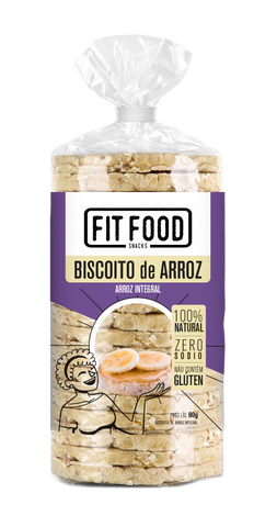 BISCOITO DE ARROZ FIT FOOD INTEGRAL 90g