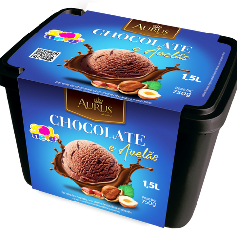 SORVETE SOL E NEVE AURUS CHOC E AVELA 1,5L