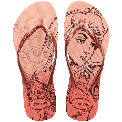 HAVAIANAS SLIM PRINCESAS ROSA BALLET DOURADO 37/38