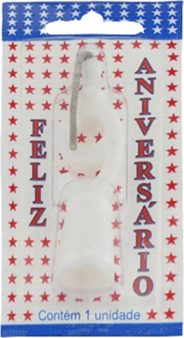 VELA FELIZ ANIVERSARIO TEIMOSA BRANCA N9 C/1