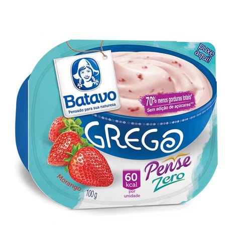 IOGURTE BATAVO PENSE ZERO GREGO MORANGO 100g
