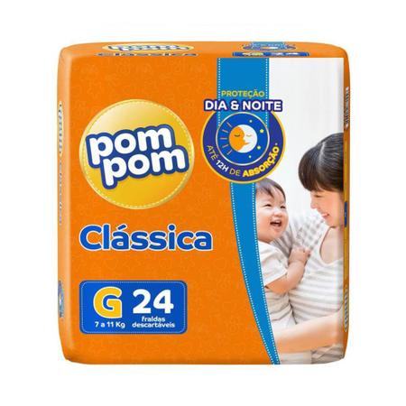 FRALDA POM POM CLASSICA JUMBO G C/24
