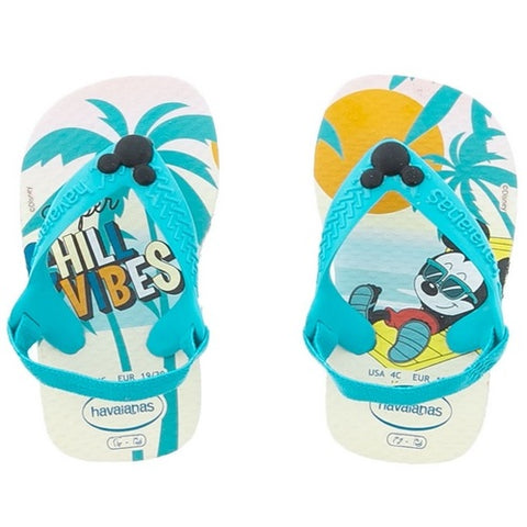 HAVAIANAS N BABY DISNEY CLASSICOS BEGE PALHA AZUL 23/24