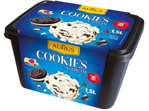 SORVETE SOL E NEVE AURUS COOKIES N CREAM 1,5L