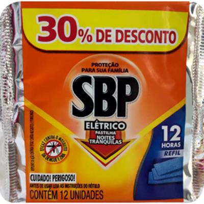 REPELENTE SBP RF 12H ELETRICO PASTILHA 30% DESC