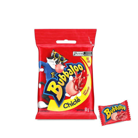 CHICLETE BUBBALOO C/10 50G MORANGO