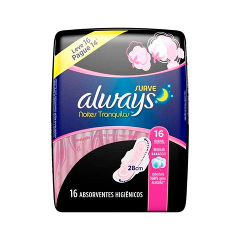 ABSORVENTE ALWAYS NOITES TRANQUILAS SUAVE C/ABAS LV16PG14