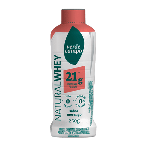 IOGURTE VERDE CAMPO NAT WHEY 21 MORANGO 250g