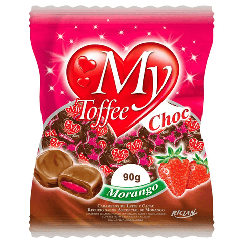 BALA MY TOFFEE CHOCOLATE RECH MORANGO 90g