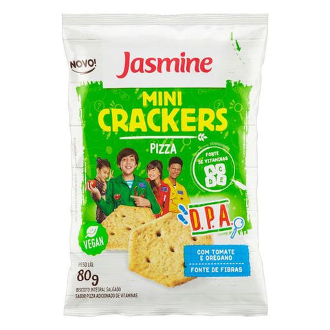 BISCOITO JASMINE MINI CRACKERS VEGAN PIZZA 80g