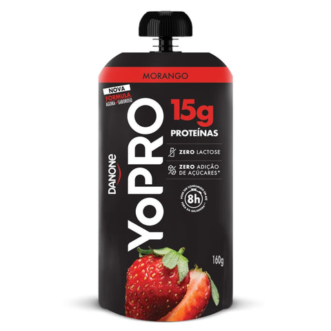 IOGURTE DANONE YOPRO 15g MORANGO POUCH160g