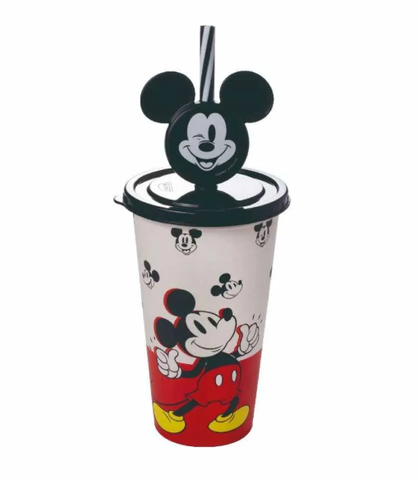 COPO PLASTICO PLASUTIL MICKEY C/TAMPA 500ml