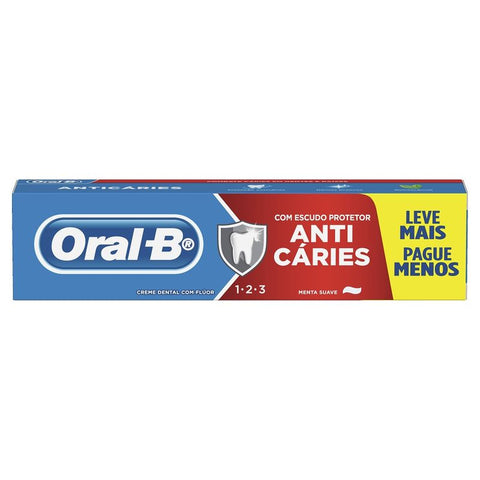 CREME DENTAL ORAL-B 1.2.3 MENTA SUAVE 150g