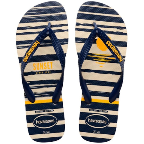 HAVAIANAS TOP NAUTICAL BEGE PALHA/MARINHO 39/40