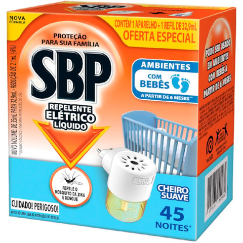INSETICIDA SBP AP+1RF ELET 32,9ML CHEIRO SUAVE