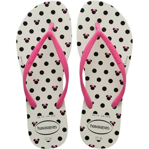 HAVAIANAS SLIM DISNEY BRANCO/ROSA FLUX 33/34
