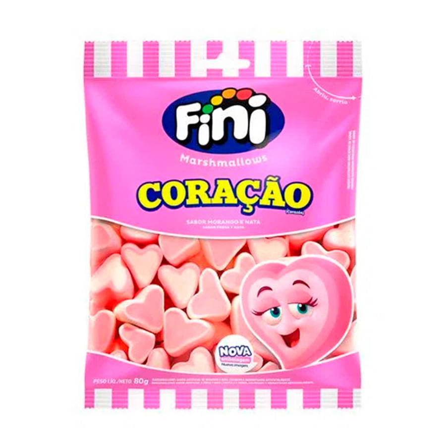MARSHMALLOWS FINI 80G CORACAO MORANGO