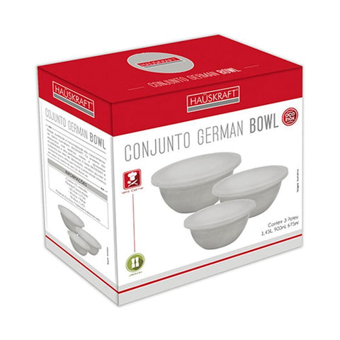 CONJUNTO TIGELA HAUSKRAFT BOWL INOX C/TAMPA C/3 3,02L