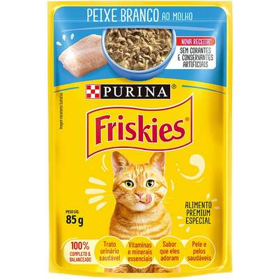 RACAO FRISKIES PEIXE BRANCO SH 85g