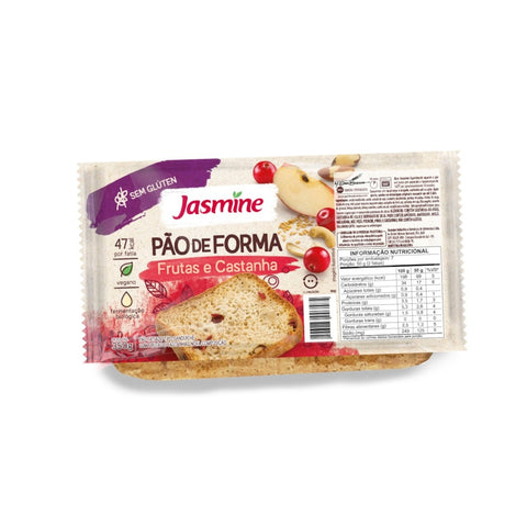PAO JASMINE SEM GLUTEN FRUTAS E CASTANHAS 350g