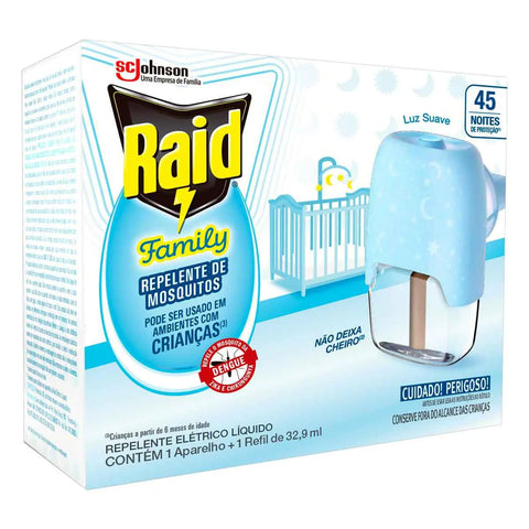 REPELENTE RAID LIQUIDO ELET FAMILY 45 NOITES AP 32,9ml